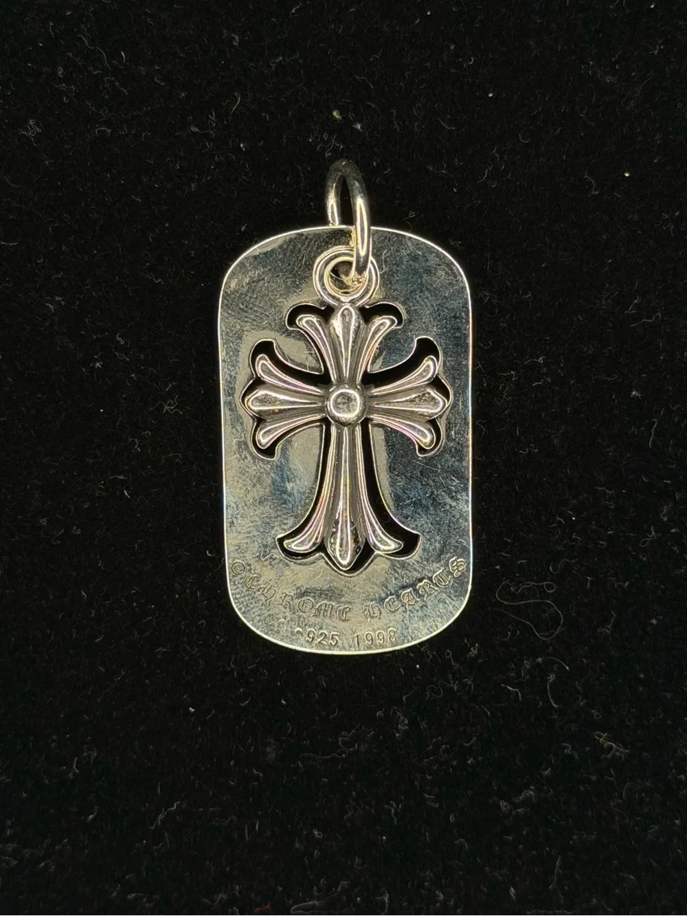 Chrome Hearts Floral Cross Dog Tag Unisex Pendant